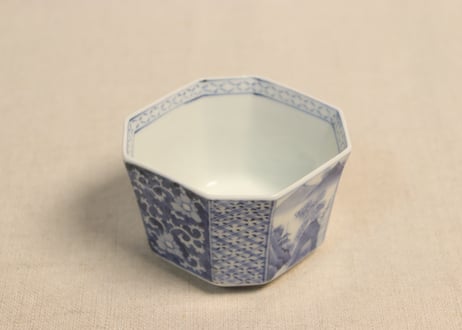 幕末～明治　変わり窯印　楼閣風景図　染め付け小鉢　向付け　五客 CATEGORY 染付 | 吉祥寺PukuPuku