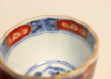 明治前期色絵四方に龍と鳳凰図通り物小向付