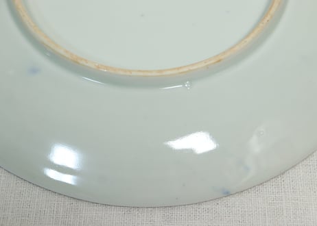 明治後期～大正銅判色絵牡丹と水仙図７寸皿①