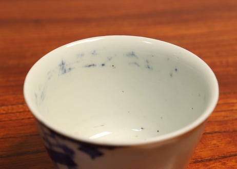 江戸中期染付八ツ橋図向付① 黒点