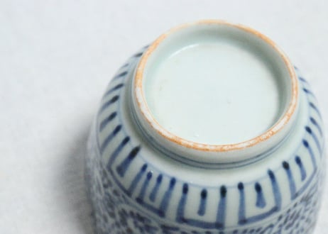 江戸幕末染付蛸唐草図向付②　中
