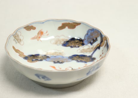明治前期色絵高砂図通り物なます皿