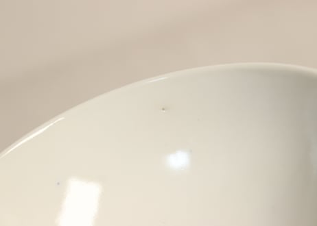 明治後期~大正染付角と唐草図飯茶碗 少フリモノ