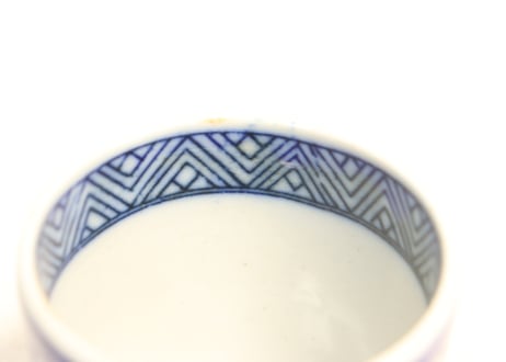明治後期～大正銅判蝶と福寿文字図猪口