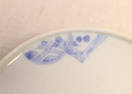明治後期~大正染付鳳凰図蒸茶碗