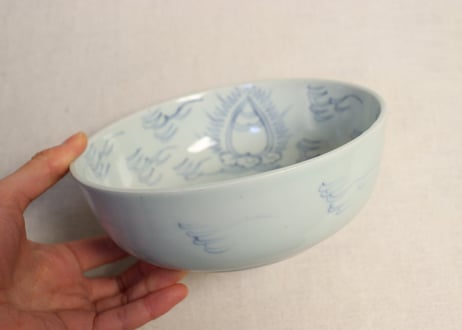 江戸後期染付龍と宝珠図春寒鉢