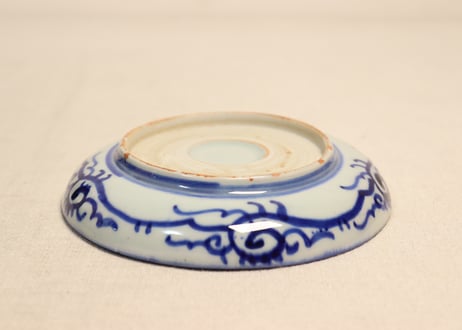 明治前期紙刷唐子図4,5寸皿