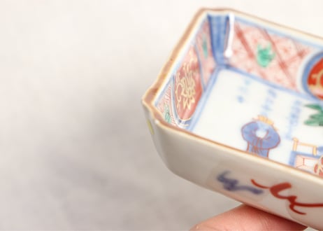 明治前期色絵屋敷に人物図長皿② ノミホツ