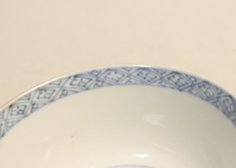 明治前期色絵松梅菊図飯茶碗