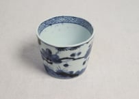 江戸後期染付松竹梅図猪口 ノミホツ