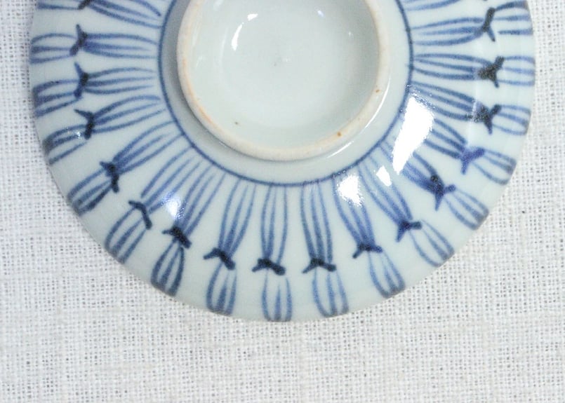 江戸後期　古三田焼　染付　茶碗　陶磁工芸　茶道具　美術品Q946 江戸後期 古三田焼 染付 茶碗 陶磁工芸 茶道具 美術品Q946 江戸後期