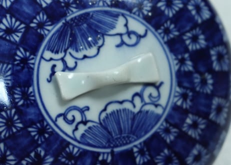 明治前期染付市松文食籠ノミホツ