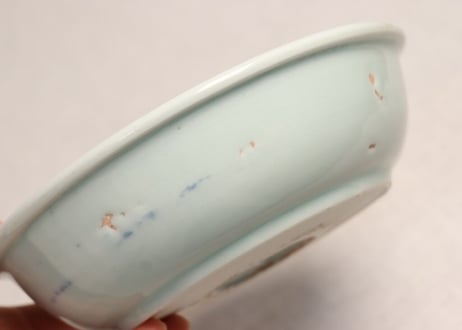 江戸中期染付見と二方に菊図大なます皿 フリモノ
