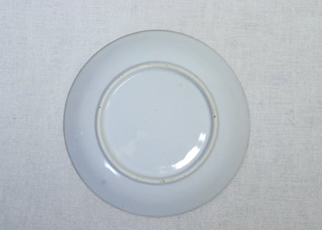 明治後期～大正銅判色絵山水と若松図5寸皿