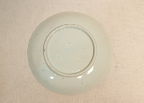 江戸幕末紙刷牡丹図７寸皿②　少甘手