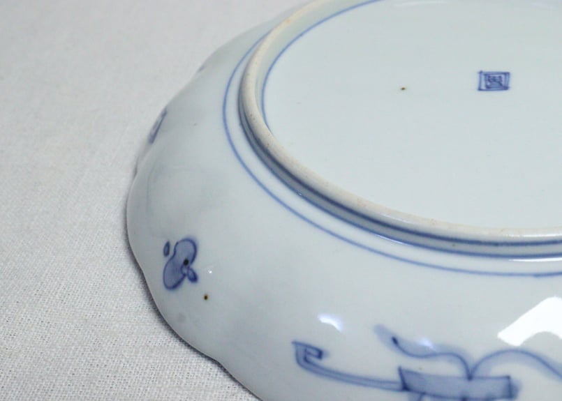 明治前期色絵桃と竹梅図通り物7寸皿 | 吉祥寺PukuPuku