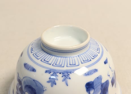 大正~昭和戦前ゴム判七福神図蓋茶碗