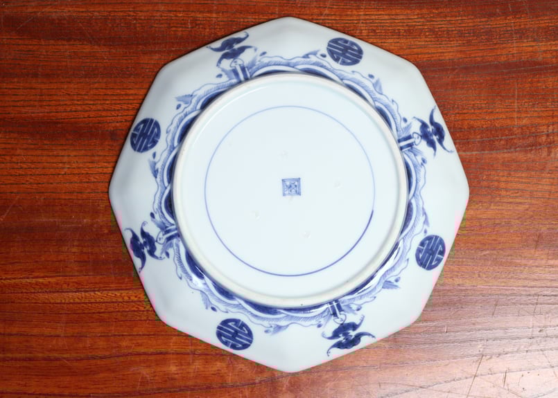 江戸後期染付馬上人物と唐子図八角皿 五客組 | 吉祥寺PukuPuku