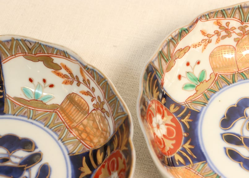 明治　手描き　夫婦雁と牡丹　大皿　2枚　縁起　時代　〈検 横濱焼　隅田焼　眞葛焼 明治期 横浜焼 里帰り 葉型 皿 輸出品 骨董 ① - メルカリ