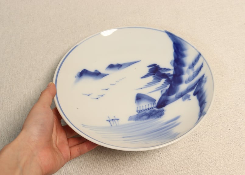 大正～昭和戦前染付山水図7寸皿 | 吉祥寺PukuPuku