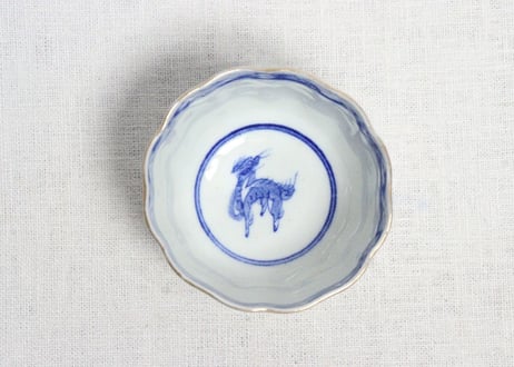 明治前期色絵生垣に松竹梅図向付