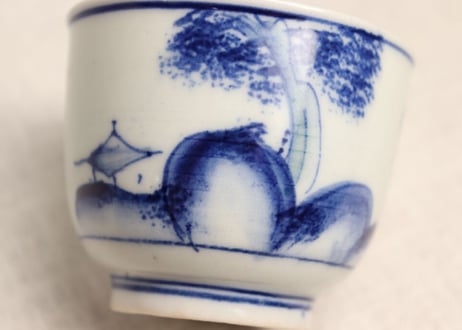 明治後期~大正染付山水図向付