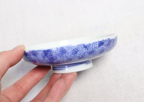 明治後期～大正銅判微塵唐草図蓋茶碗 少甘手