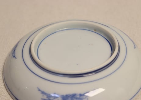 明治後期～大正銅判花図窓絵散らし小皿