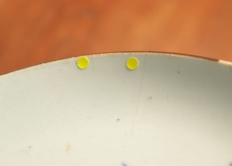 江戸中期藍柿右衛門手鷺図6.5寸皿 ニュウ②