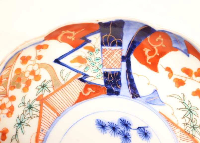 明治前期色絵三方竹梅図7寸皿 色擦れ | 吉祥寺PukuPuku