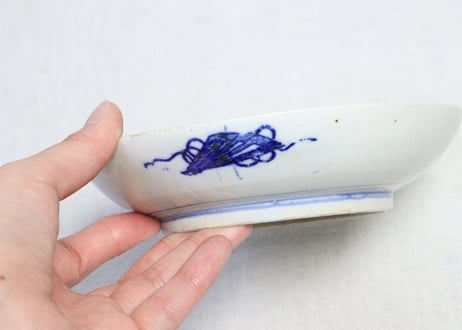 明治後期~大正銅判鶴亀図5寸皿