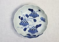 江戸幕末染付山葡萄図なます皿