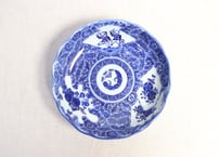 明治前期紙刷唐子と桜に菊図なます皿