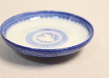 明治前期紙刷鉄線図蓋茶碗