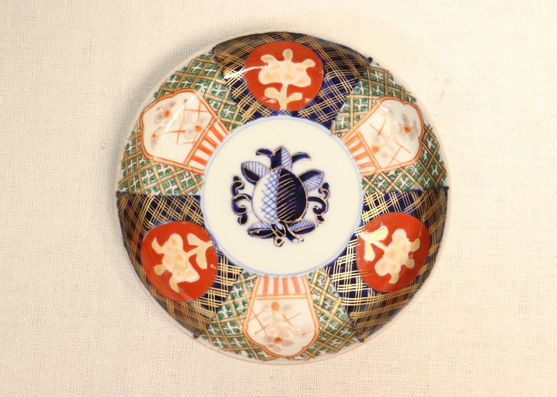 明治前期色絵牡丹図縁立ち5寸皿 | 吉祥寺PukuPuku