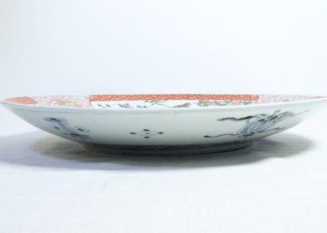 明治前期色絵ザクロに鳥図尺５寸皿