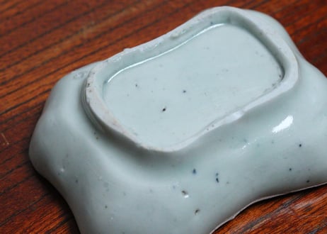 江戸中期紙刷古印判小紋柄糸巻型小皿②