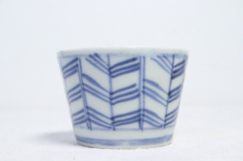 縦線染付猪口　明治初期~中期　六個セット 縦線染付猪口 明治初期~中期 六個セット 2025年最新】蕎麦