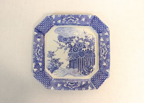 印判　八角形皿 風景画 9枚セット 印判手 八角豆皿〔 鹿〕 | HOOTON