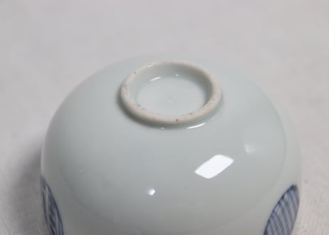 江戸幕末染付丸文湯呑①