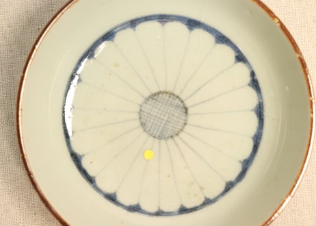 江戸幕末染付菊花図なます皿①少甘手