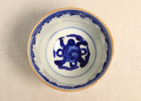 明治前期ベロ藍鳳凰図通り物向付