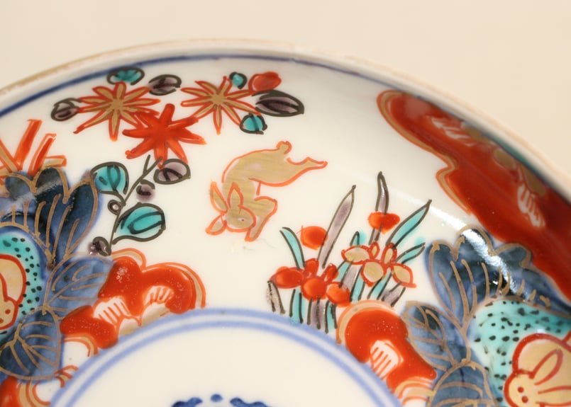 明治前期色絵六方に兎図小皿 5客組 | 吉祥寺PukuPuku
