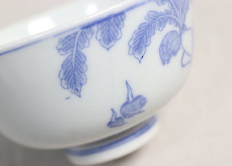 明治後期～大正銅判鼠大根図蓋茶碗②フリモノ