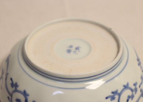 江戸中期染付松と山図なます皿② ノミホツ