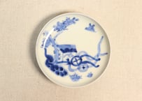 江戸幕末染付御所車図小皿