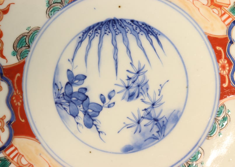 明治前期色絵鳳凰と蘇鉄図7寸皿 5客組 釉飛び有り | 吉祥寺PukuPuku