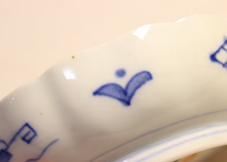 明治前期色絵四君子図通り物なます皿