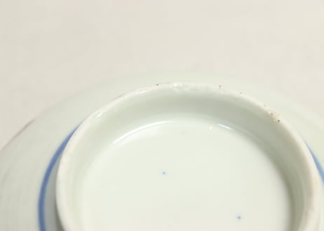 明治前期色絵山水と花鳥図割絵5寸鉢