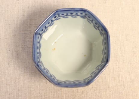 江戸後期染付龍図八角小鉢①